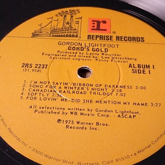Gord's Gold Vinyl Record Gordon Lightfoot - Picture 15 of 15
